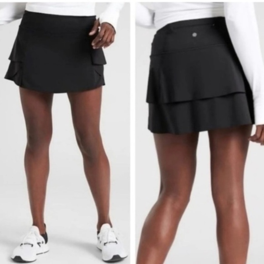 Athleta Momentum Ruffle Skort Black Size M
